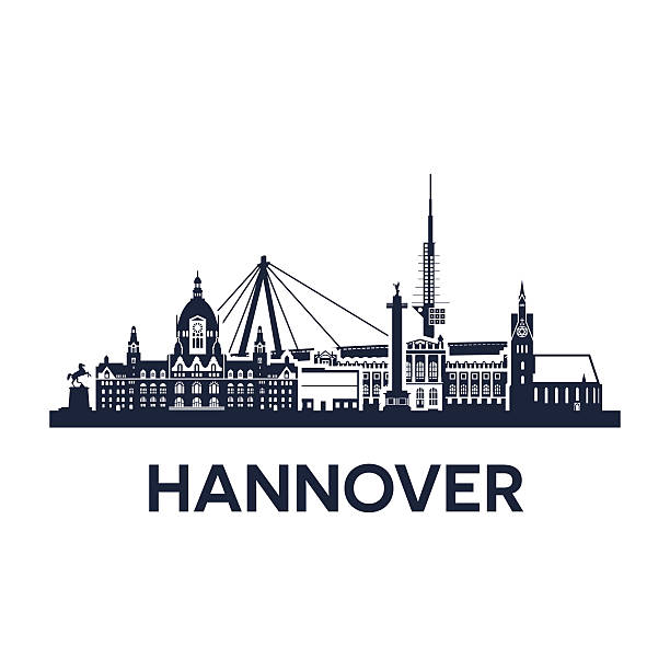 Hannover City Skyline Abstract skyline of city Hannover in Germany, vector illustration hanover germany stock illustrations