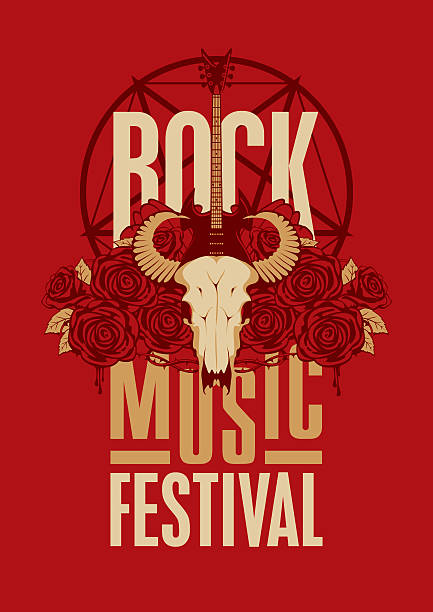 illustrations, cliparts, dessins animés et icônes de affiche pour la musique rock du festival - floral pattern audio