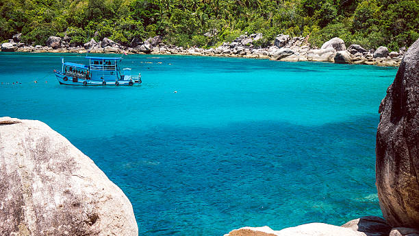 Divers Boat in Mango Bay, Blue Water, Koh Tao Thailand