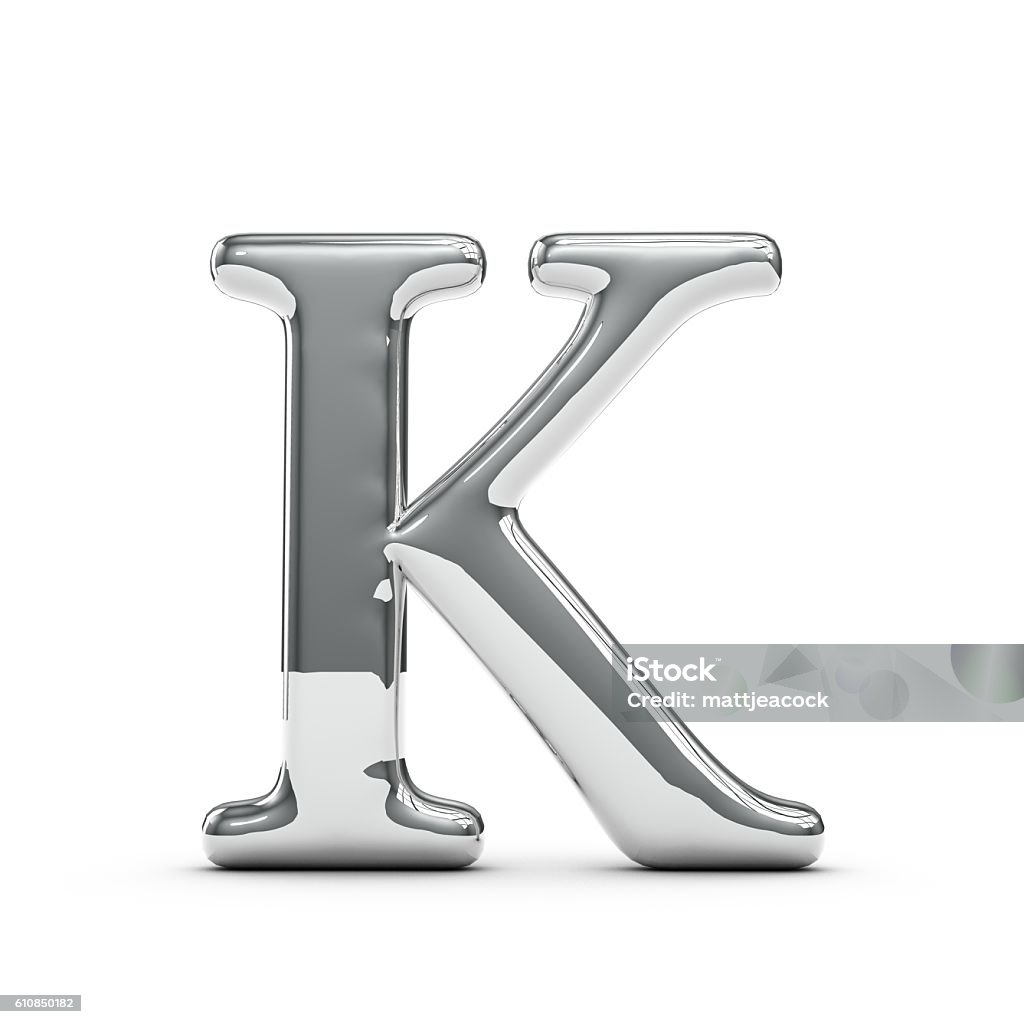 Silver Chrome Capital Letter K Stock Photo - Download Image Now ...
