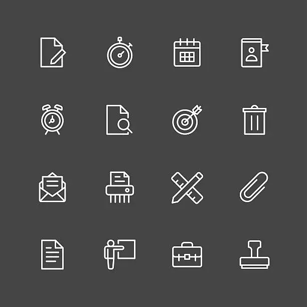 Vector illustration of Business icons - White Series