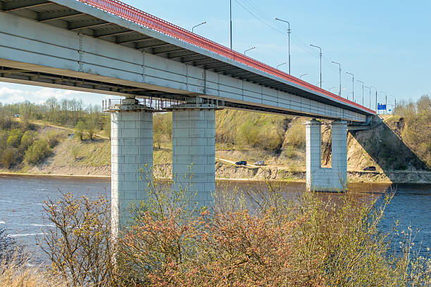istock bridge for cars over the river Volkhov 610851238