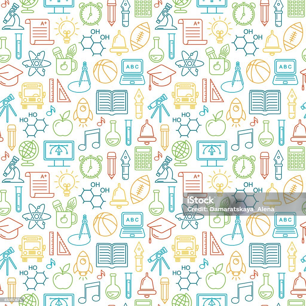 Background Less Educational Graphics Simple Seamless School And Education Background Stock Illustration - Download ...