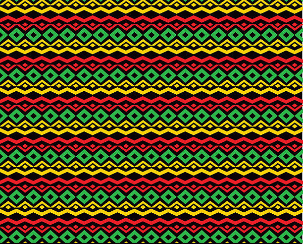 klassische reggae-farbmusik hintergrund. jamaika nahtlose muster - jamaica stock-grafiken, -clipart, -cartoons und -symbole