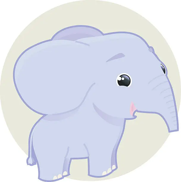 Vector illustration of cute smiling elephant