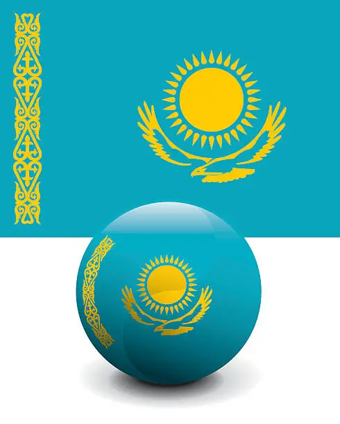 Vector illustration of Crystal Ball Flag - Kazakhstan