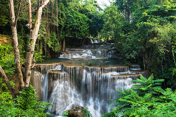 istock Beautiful and Breathtaking waterfall, Huay Mea Kamin waterfall 610858654