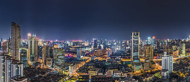 istock elevated view of Shanghai at night 610858996