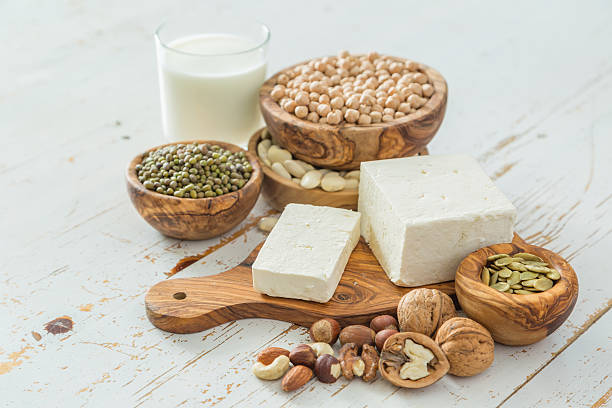 istock Selection vegan protein sources on wood background 610859810