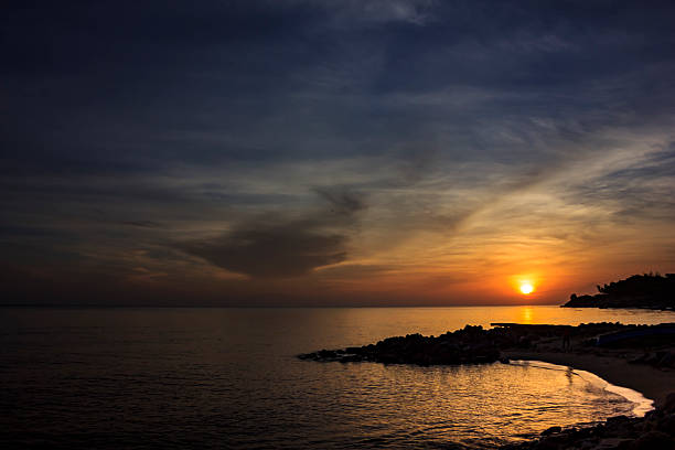 istock Beautiful sunrise from the sea 610860054
