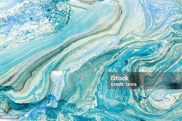 Creative Background With Abstract Oil Painted Waves Handmade Surface Stock Photo - Download Image Now