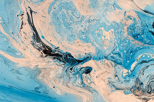 istock Creative background with abstract oil painted waves, handmade surface. 610861432
