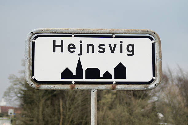 istock Hejnsvig city sign in Denmark 610862030