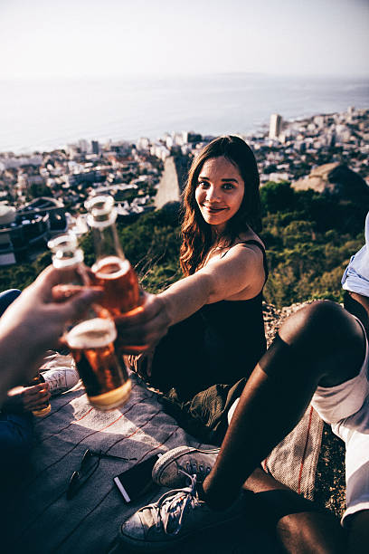istock Young women toasting with beer 610863024