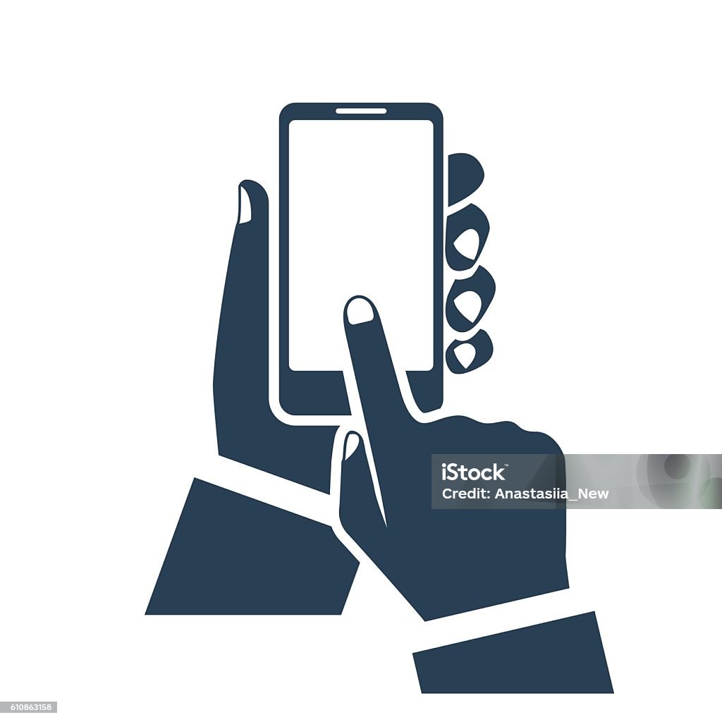 Phone In Hand Vector Phone In Hand Vector Stock Illustration - Download Image Now - Adult ...