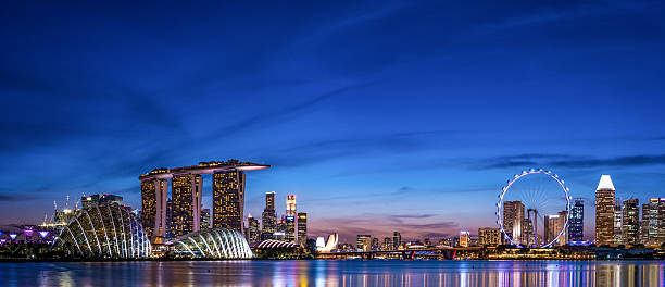 Marina bay sands - Singapore at Night stock photo