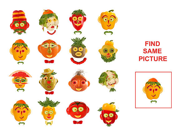 Cartoon  Illustration of Finding the Same Picture.  Educational Game for Preschool Children.