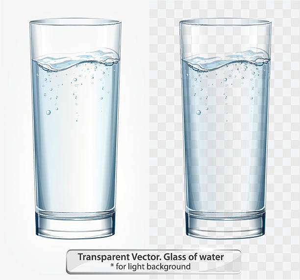 ilustraciones, imágenes clip art, dibujos animados e iconos de stock de vaso vectorial transparente de agua con fizz sobre fondo claro - vaso