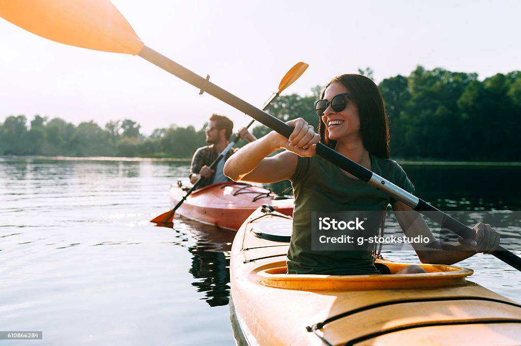 Schöner Tag zum Kajakfahren. - Lizenzfrei Sommer Stock-Foto