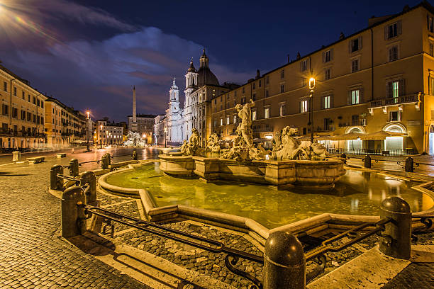 istock Piazza Navona by night, Rome, Italy 610866608