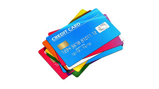 istock stack of Credit Cards  isolated on white background 610867790