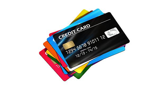 istock stack of Credit Cards  isolated on white background 610867818