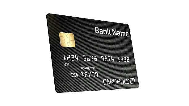 istock black Credit card  isolated on white 610868886