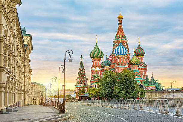 istock Saint Basil Cathedral on sunrise, Moscow 610869060