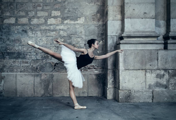 Ballet dancer performance in city streets