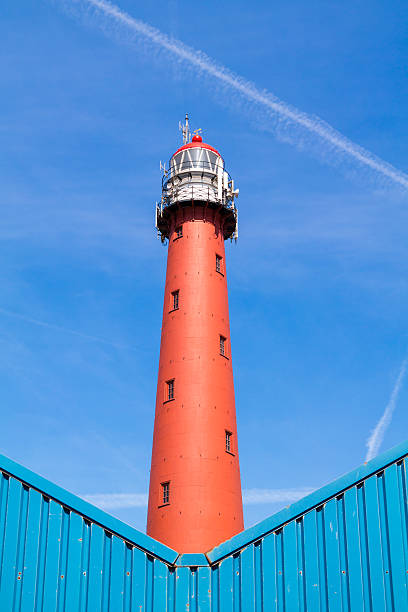 lighthouse of ijmuiden, netherlands - ijmuiden imagens e fotografias de stock