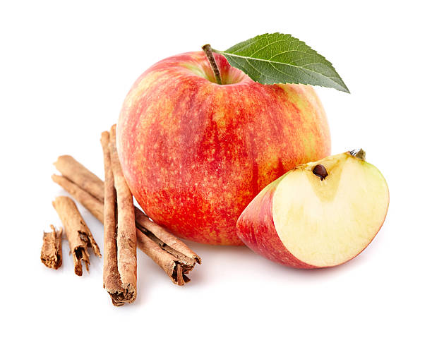 Apple with cinnamon stock photo