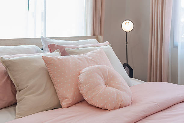 istock pink color tone bedroom interior design 610875836