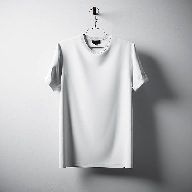 istock White Blank Cotton Tshirt Hanging Center Gray Concrete Empty Wall 610876490