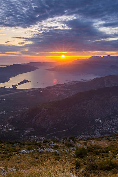 istock Beautiful sunset in the Bay of Kotor, Montenegro 610877110
