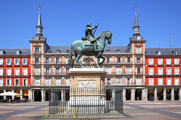 Plaza Mayor in Madrid stock photo