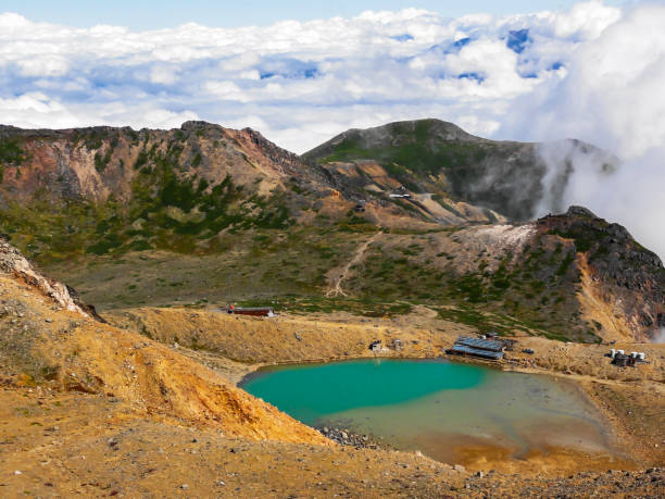 Ninoike, Mount Ontake-san Mt. Ontake and Ni-no-Ike Pond (2011) mt ontake stock pictures, royalty-free photos & images