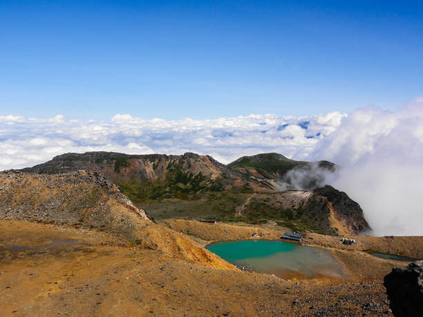 Ninoike, Mount Ontake-san Mt. Ontake and Ni-no-Ike Pond (2011) mt ontake stock pictures, royalty-free photos & images