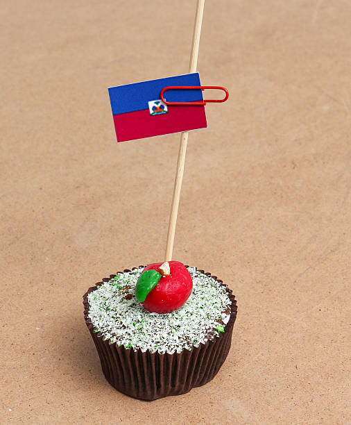 istock Flag of haiti on cupcake 610944028