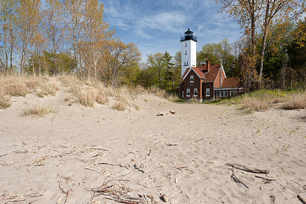 istock Presque Isle lighthouse, built in 1872 610944676