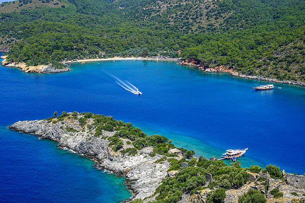 istock St. Nicholas island from Gemiler bay. Oludeniz. 610951956