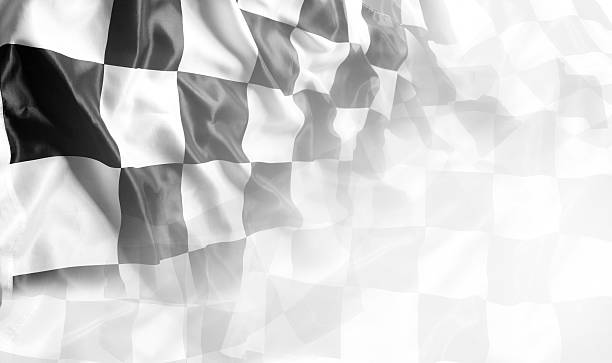 Checkered flag Checkered black and white flag. Copy space auto racing photos stock pictures, royalty-free photos & images