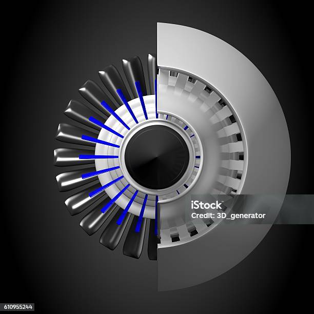 Jet Engine Model Back 3d Jet Engine Back View Stock Photo - Download Image Now - Airplane ...