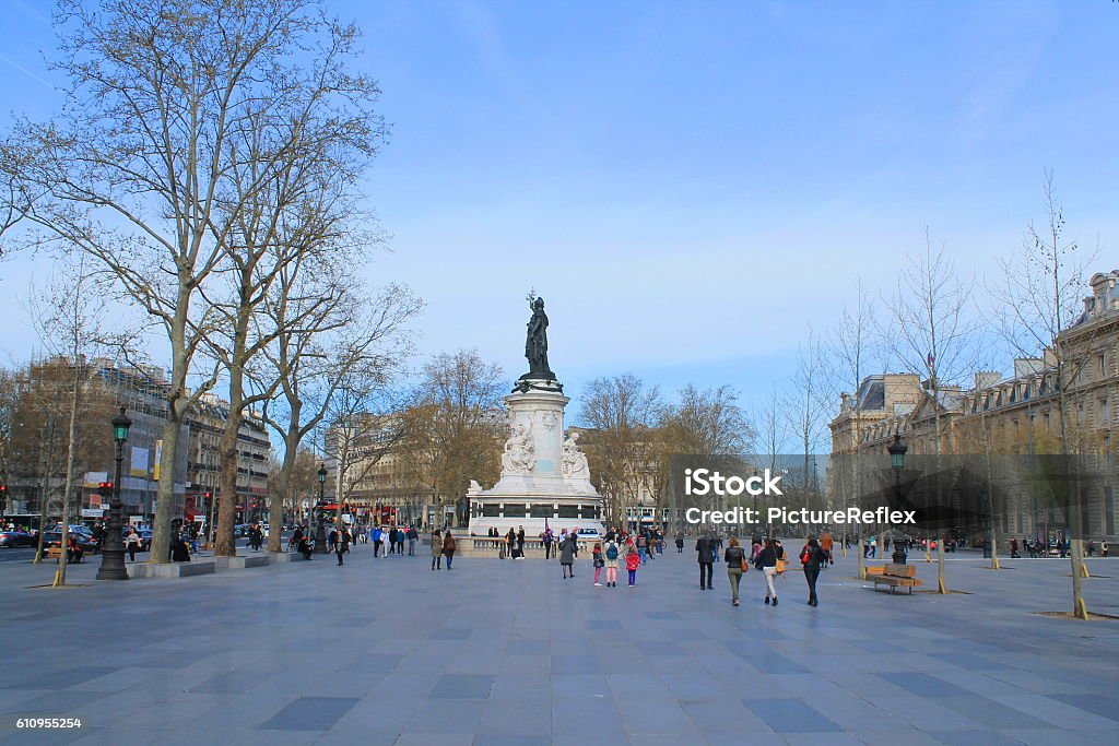 Place de la république à Paris, - Photo de Capitales internationales libre de droits