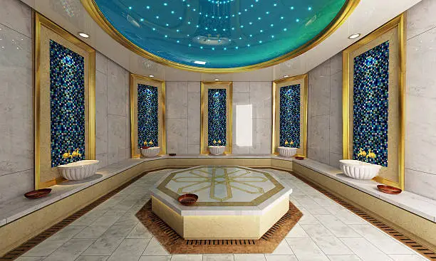 Modern Turkish bath 3D design and rendering