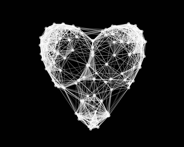 istock Illustration of heart on black background 610959644