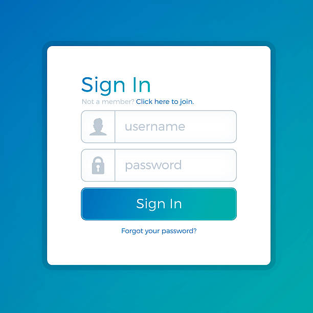 Sign in or Login Website Page Sign in or Login template concept with space for your copy. EPS 10 file. Transparency effects used on highlight elements. log on stock illustrations
