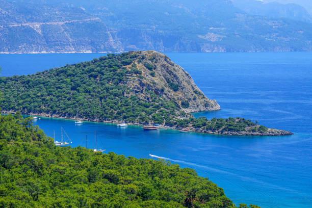 istock St. Nicholas island from Gemiler bay. Oludeniz. 610960092