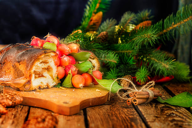 Christmas cake with apple