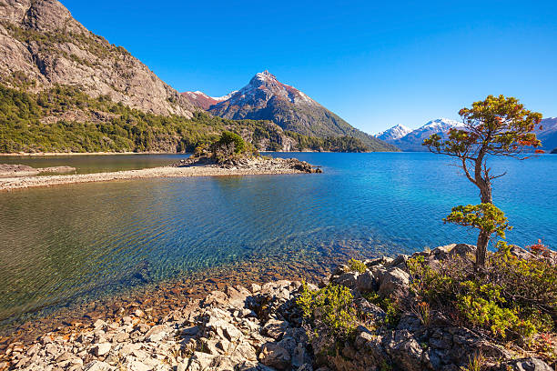 Bariloche landscape in Argentina Beauty lake and mountains landscape in Nahuel Huapi National Park, located near Bariloche, Patagonia region in Argentina. chico california photos stock pictures, royalty-free photos & images
