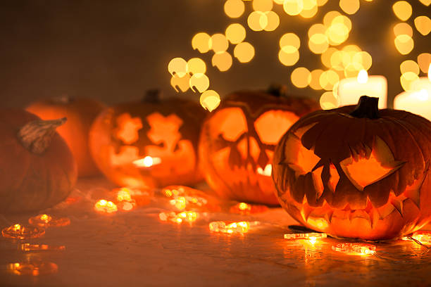 istock Scary pumpkins for halloween 610966510